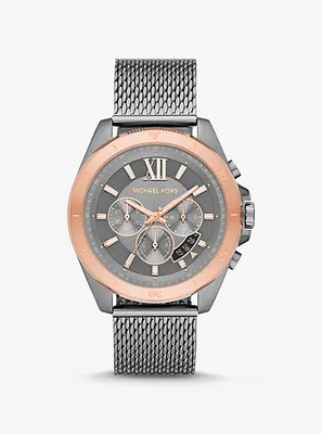 Oversized Brecken Gunmetal Mesh Watch