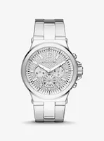 Montre Dylan surdimensionnée argentée à pavé