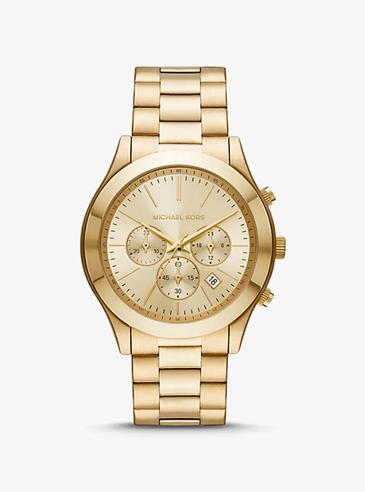 Montre Runway mince dorée surdimensionnée
