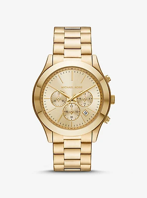 Montre Runway mince dorée surdimensionnée