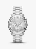 Oversized Slim Runway Pavé Silver-Tone Watch