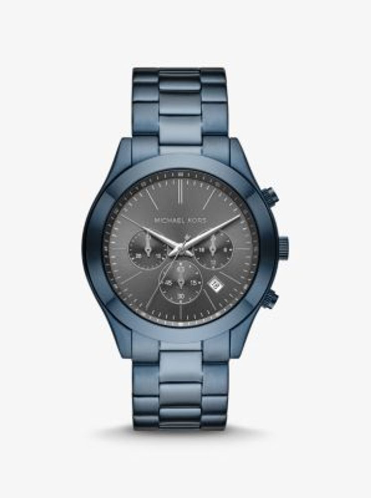 Oversized Slim Runway Blue-Tone Watch