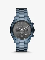 Montre Runway mince surdimensionnée de ton bleu