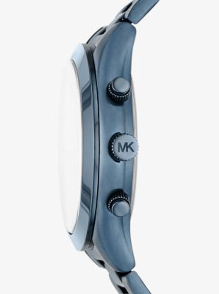 ĐỒNG hồ Nam Michael Kors MK1056SET Oversized Slim Runway SilverTone Watch  And Logo Bracelet Set