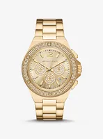 Montre Lennox surdimensionnée dorée à pavé