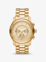 Montre Runway mince dorée surdimensionnée