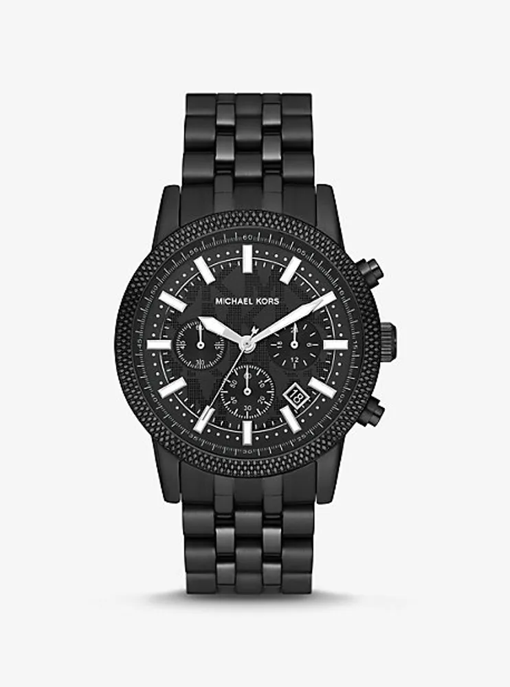 Oversized Hutton Black-Tone Watch