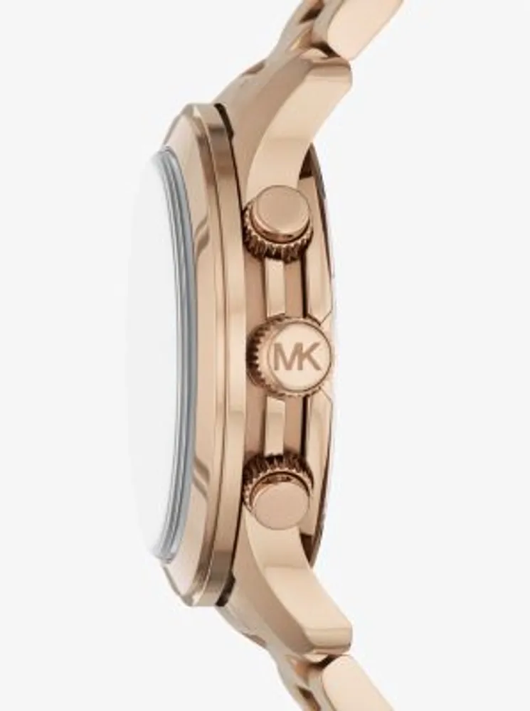 Oversized Runway Beige Gold-Tone Watch