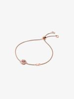 14K Rose Gold-Plated Sterling Silver Stone Halo Slider Bracelet