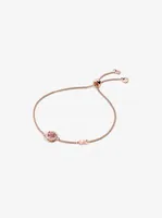14K Rose Gold-Plated Sterling Silver Stone Halo Slider Bracelet