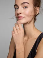 14K Rose Gold-Plated Sterling Silver Stone Halo Slider Bracelet