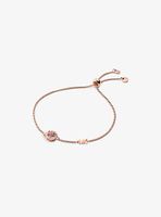 14K Rose Gold-Plated Sterling Silver Stone Halo Slider Bracelet