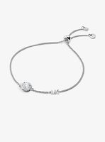 Bracelet coulissant en argent sterling à placage en métal précieux à halo et à pavé