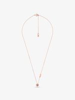 14K Rose Gold-Plated Sterling Silver Stone Halo Necklace