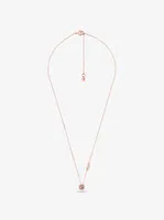 14K Rose Gold-Plated Sterling Silver Stone Halo Necklace