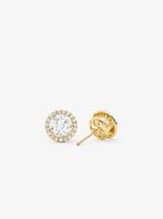 Precious Metal-Plated Sterling Silver Pavé Large Studs