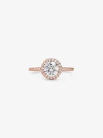 Precious Metal-Plated Sterling Silver Pavé Oversized Halo Ring