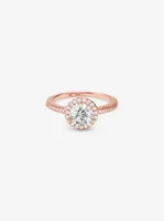 Precious Metal-Plated Sterling Silver Pavé Oversized Halo Ring