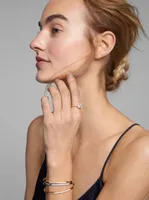Precious Metal-Plated Sterling Silver Pavé Oversized Halo Ring