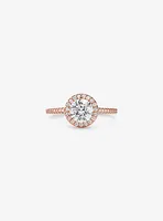 Precious Metal-Plated Sterling Silver Pavé Oversized Halo Ring