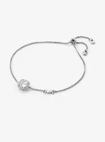 Bracelet coulissant en argent sterling à halo et à pavé