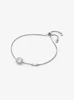 Bracelet coulissant en argent sterling à halo et à pavé