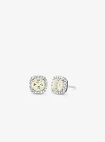 Clous doreilles en argent sterling à halo et à pavé
