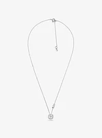 Sterling Silver Pavé Halo Necklace