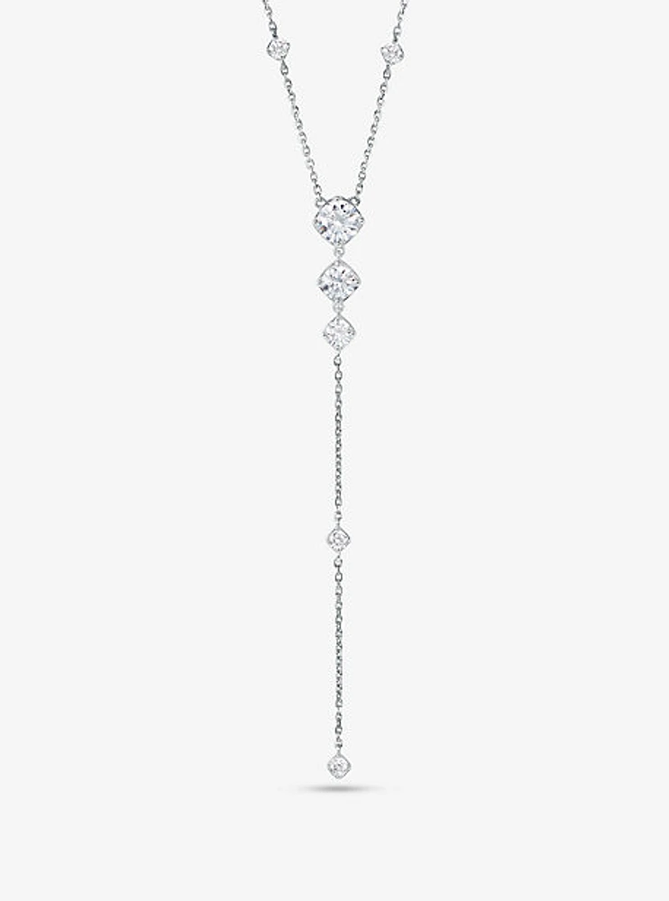 Sterling Silver Pavé Lariat Necklace