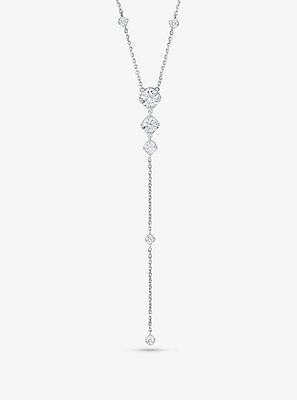 Sterling Silver Pavé Lariat Necklace