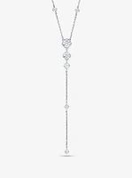 Sterling Silver Pavé Lariat Necklace