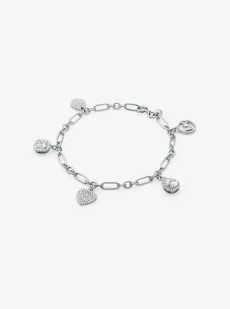 Sterling Silver Pavé Charm Bracelet