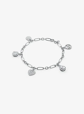 Bracelet en argent sterling à breloque et à pavé