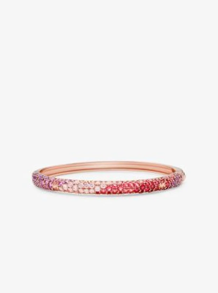 Michael Kors GoldTone Steel Slim Cuff Bracelet Clear CZ Crystal  Dore  Jewelry
