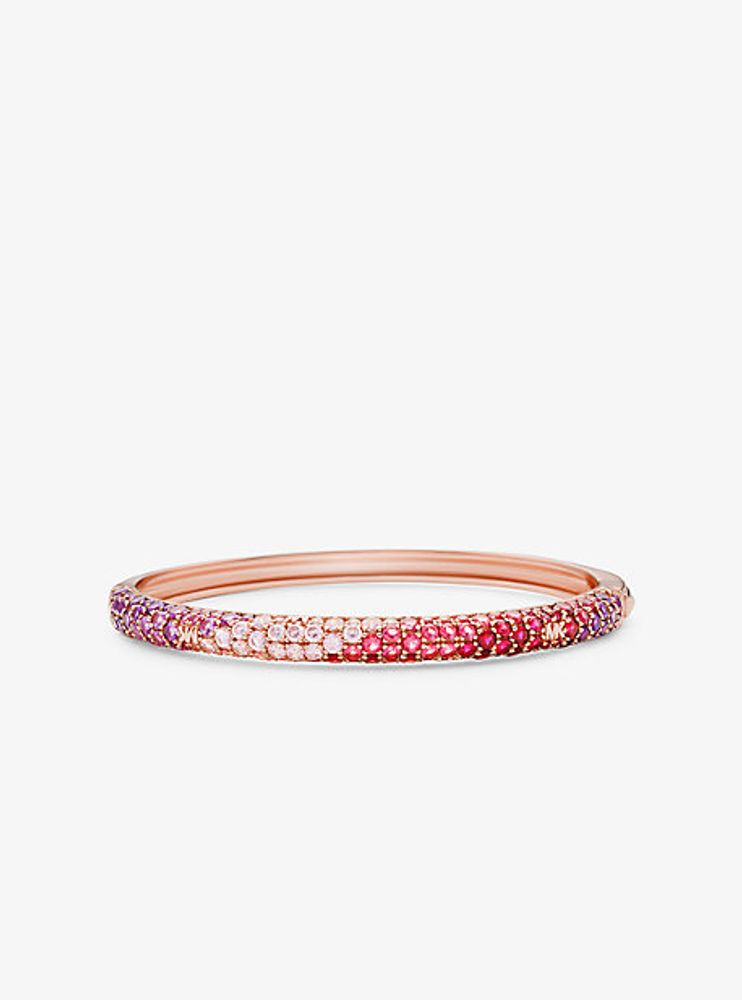 14K Rose Gold-Plated Sterling Silver Ombré Pavé Bangle