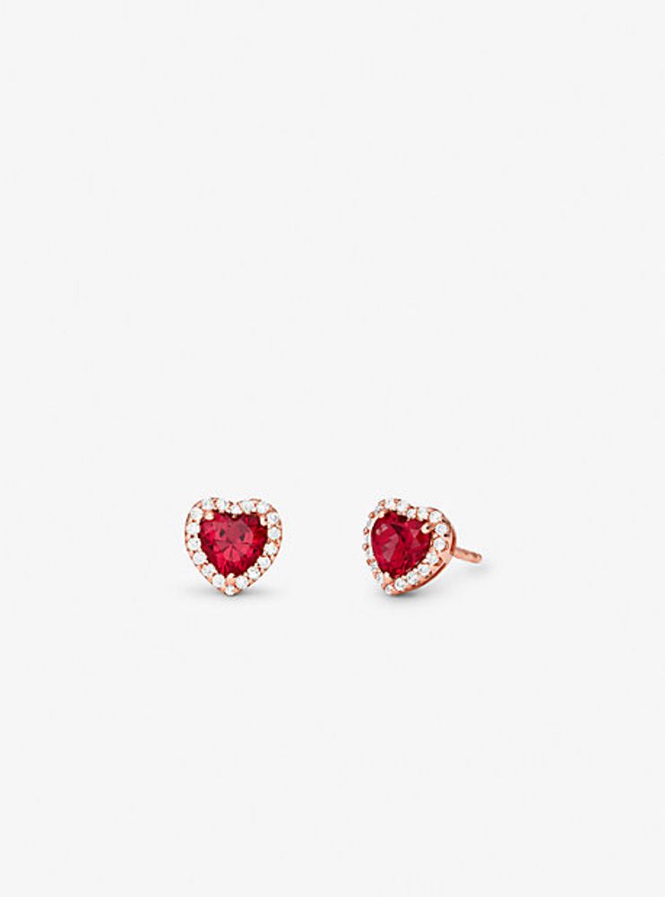 Michael Kors Crystal Heart Stud Earrings  Macys