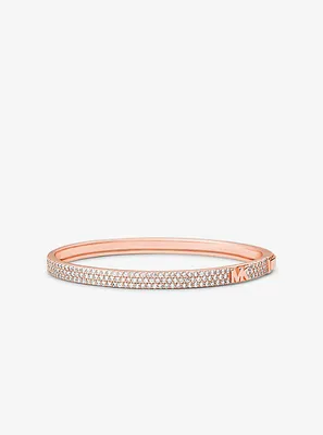 Bracelet en argent sterling à placage en métaux précieux à logo et à pavé