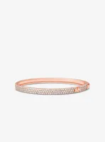 Bracelet en argent sterling à placage en métaux précieux à logo et à pavé