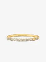 Bracelet en argent sterling à placage métaux précieux logo et pavé