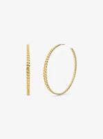 14K Gold-Plated Brass Curb Link Hoop Earrings