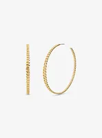 14K Gold-Plated Brass Curb Link Hoop Earrings