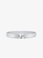 Platinum-Plated Brass Pavé Logo Bangle