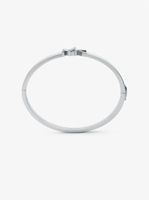 Platinum-Plated Brass Pavé Logo Bangle