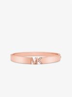 14K Rose Gold-Plated Brass Pavé Logo Bangle