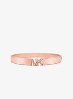 14K Rose Gold-Plated Brass Pavé Logo Bangle