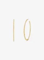 14K Gold-Plated Brass Pavé Hoop Earrings