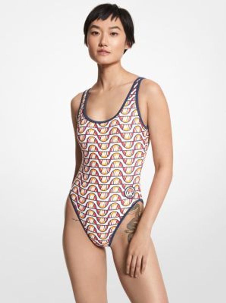 MK X ellesse Logo Stretch Nylon Swimsuit