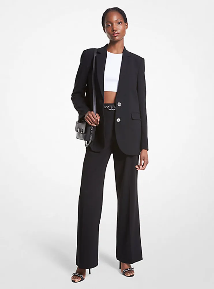 Single-breasted crêpe blazer in black - Joseph