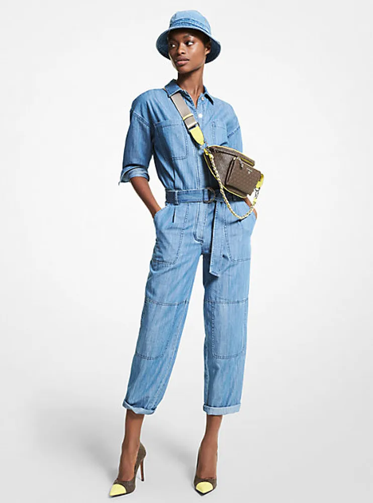 Chambray Belted Jumpsuit