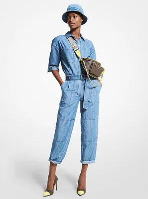 Chambray Belted Jumpsuit